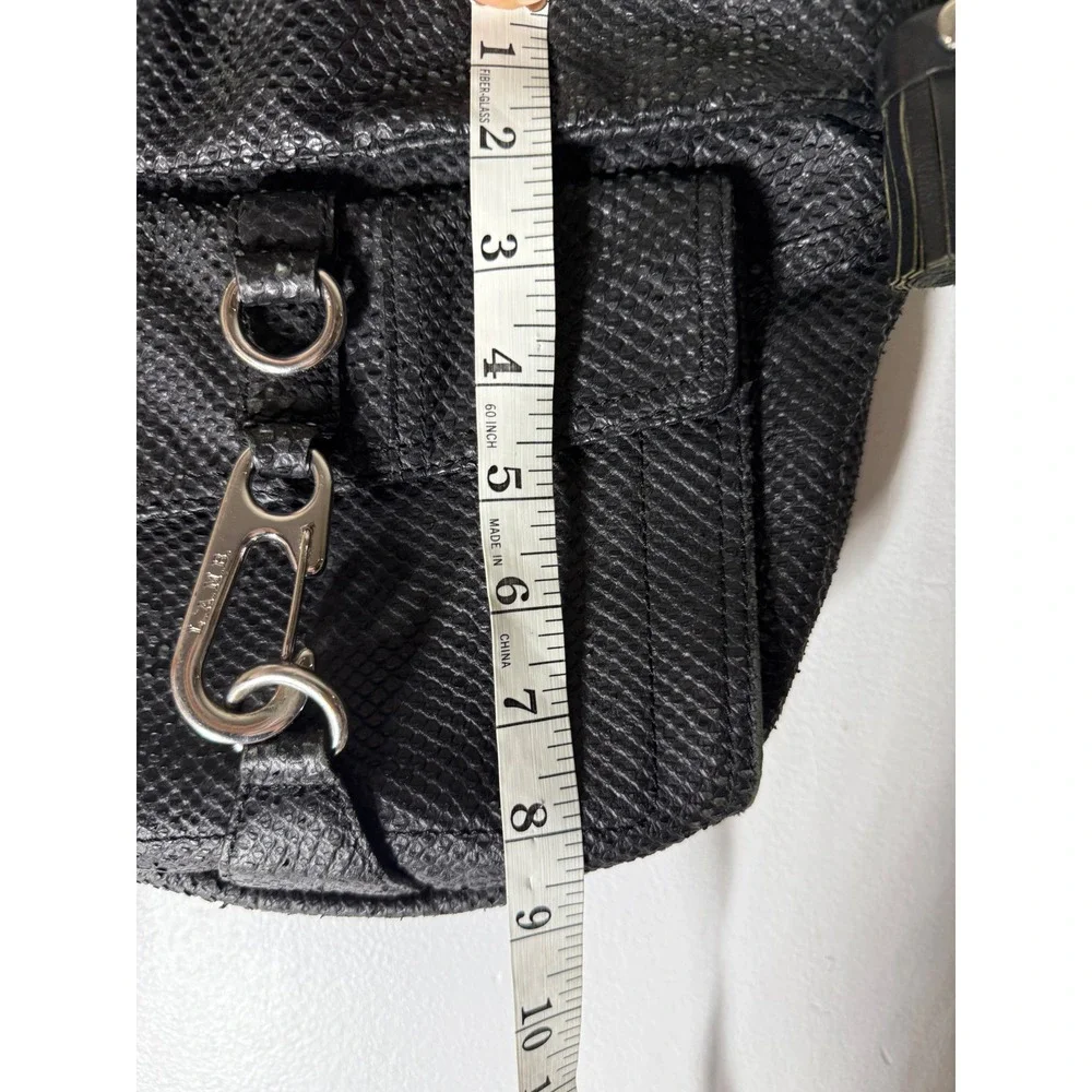 L.A.M.B. Gwen Stefani black textured leather hobo handbag